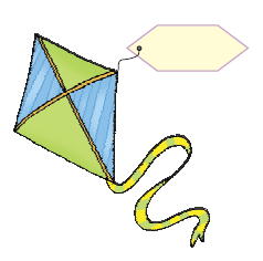 A kite with a blank price label attached to it.