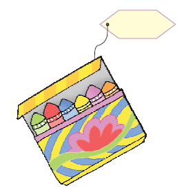 A pack of colors with a blank price label attached to it.