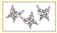 तीन तितलियाँ। 