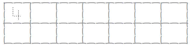 संख्या चार लिखने के लिए चौदह खाली डिब्बे दिए गए हैं। पहले बॉक्स में, डॉटस  दिए गए हैं, जिन्हें ट्रैस कर के नंबर चार लिखना है।  
