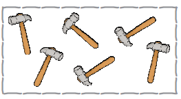 एक हथौड़े के बाद दूसरा हथौड़ा, उसके बाद दूसरा हथौड़ा, उसके बाद दूसरा हथौड़ा, उसके बाद दो और हथौड़े। 