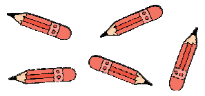 एक पेंसिल के बाद दूसरी पेंसिल, उसके बाद दूसरी पेंसिल और एक और पेंसिल। 