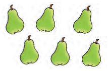 छह नाशपाती। 