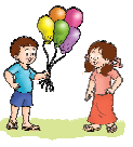 लड़के के पास पाँच गुब्बारे हैं और लड़की खाली हाथ है 