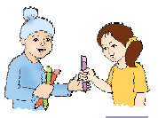 लड़के ने उस लड़की को एक पेंसिल दी। 