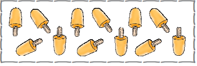 एक डिब्बे में बारह आइसक्रीम। 