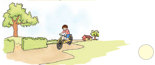 एक लड़का साइकिल की सवारी कर रहा है 