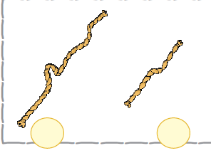 पहली छवि लंबी रस्सी की है और दूसरी छवि छोटी रस्सी की है। 