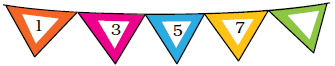 Some numbers are inverted triangles. Number one is written in the first triangle, number three in the second, number five in the third, number seven in the forth and the next triangle is blank.