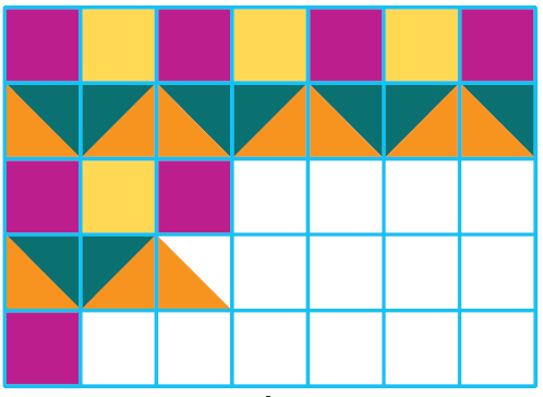 A pattern formed by using different colors .