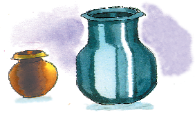 A small pot and a big pot.