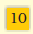 A square shaped card, number ten is written on it.