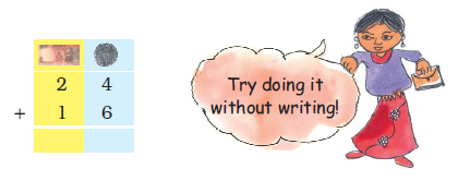 Twenty four is added to sixteen and a girl is saying to try doing it without adding it.