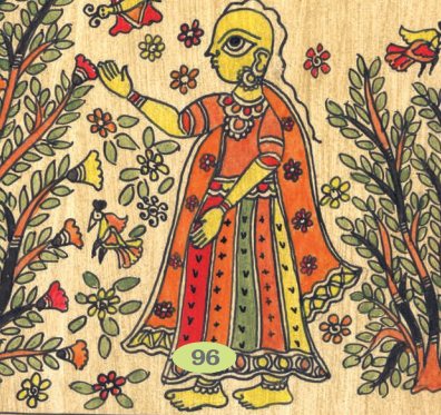 एक लड़की जिसके सर पर एक ही बाल है। 