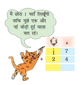 बिल्ली सत्रह और चौबीस को जोड़ रही है। 