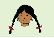 दो चोटियों वाली लड़की।