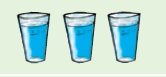 तीन  गिलास पानी।