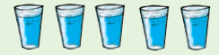 पांच  गिलास पानी।