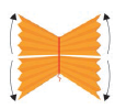 Folds of the sheets are spread out to make wings of a butterfly.