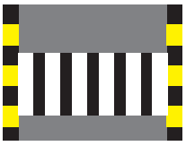 A zebra crossing on the road.