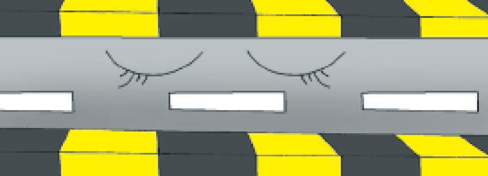 A road with a sleepy face.