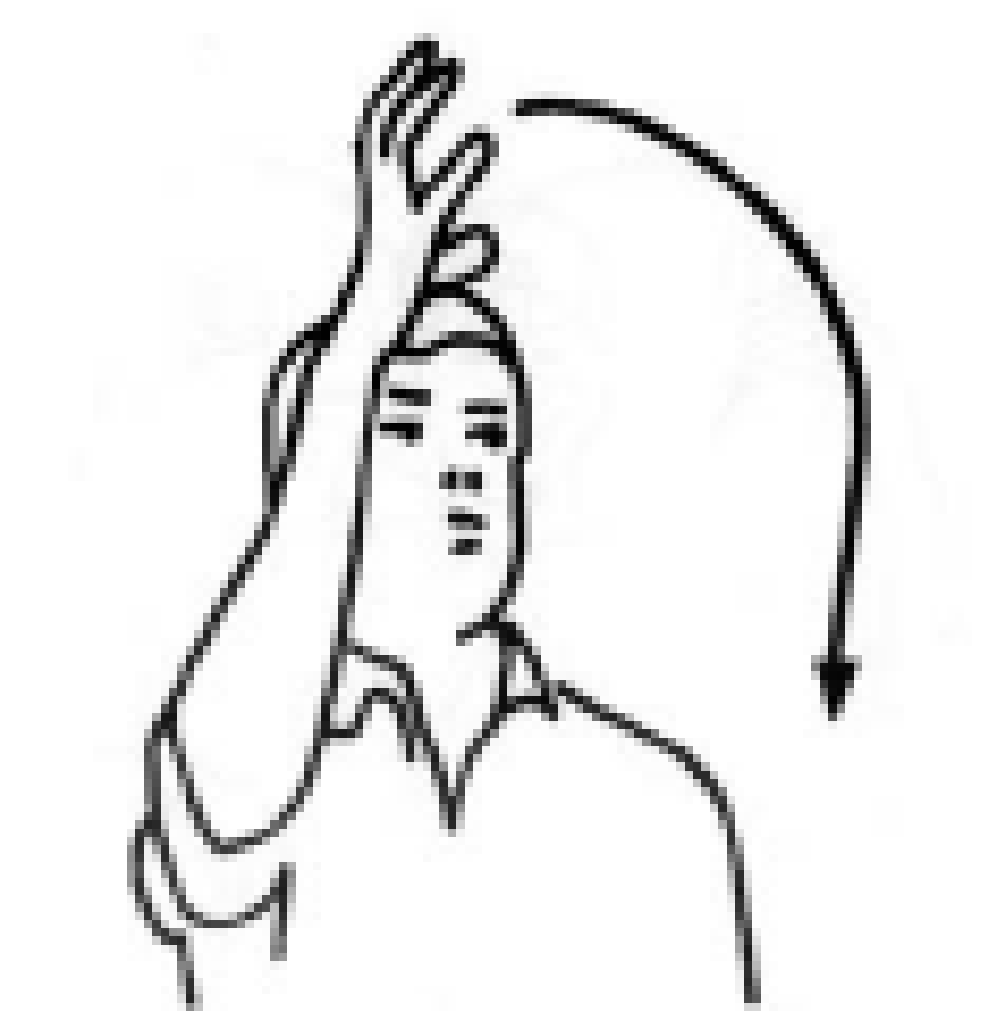 Image of a man using sign language for Sunrise.