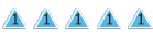 Five triangle shaped cards with number 1 written on them.