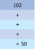 Different numbers to be added to get number 102.
