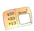 A letter with 430+20+13 written and Room side is blank.