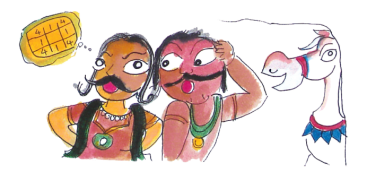 King counting the horses with 9 horses on each side.