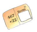 A letter with 467+22 written and Room side is blank.