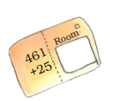 A letter with 461+25 written and Room side is blank.