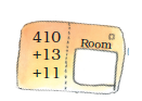 A letter with 410+13+11 written and Room side is blank.