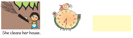 Hours hand at 7 and minutes hand at 6 in the clock.