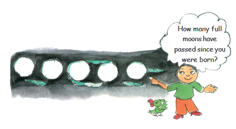 A boy asking question about full moons.