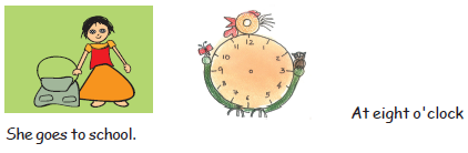 Hours and minutes hand to be made in the clock for time eight o' clock.