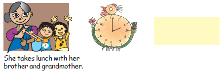 Hours hand at 2 and minutes hand at 12 in the clock.