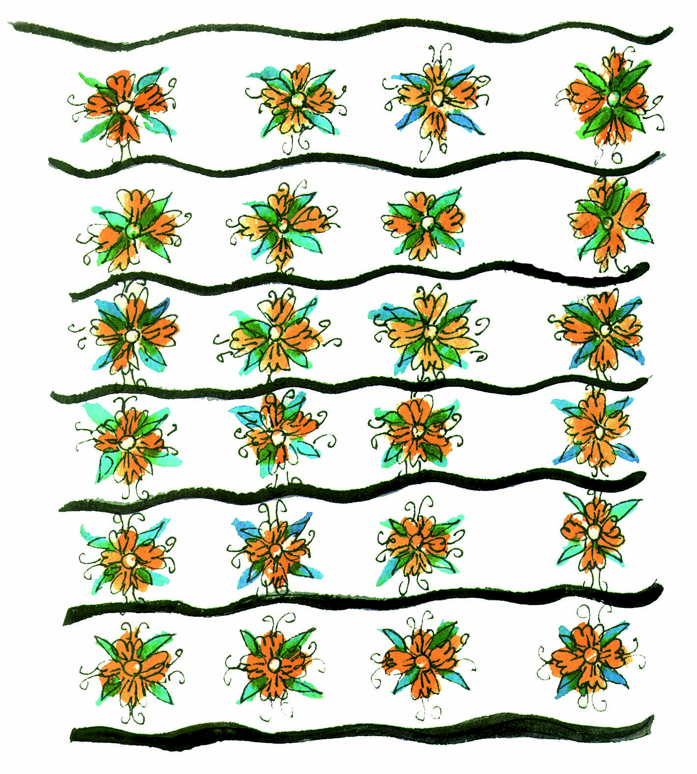 Flowers in the flower bed.