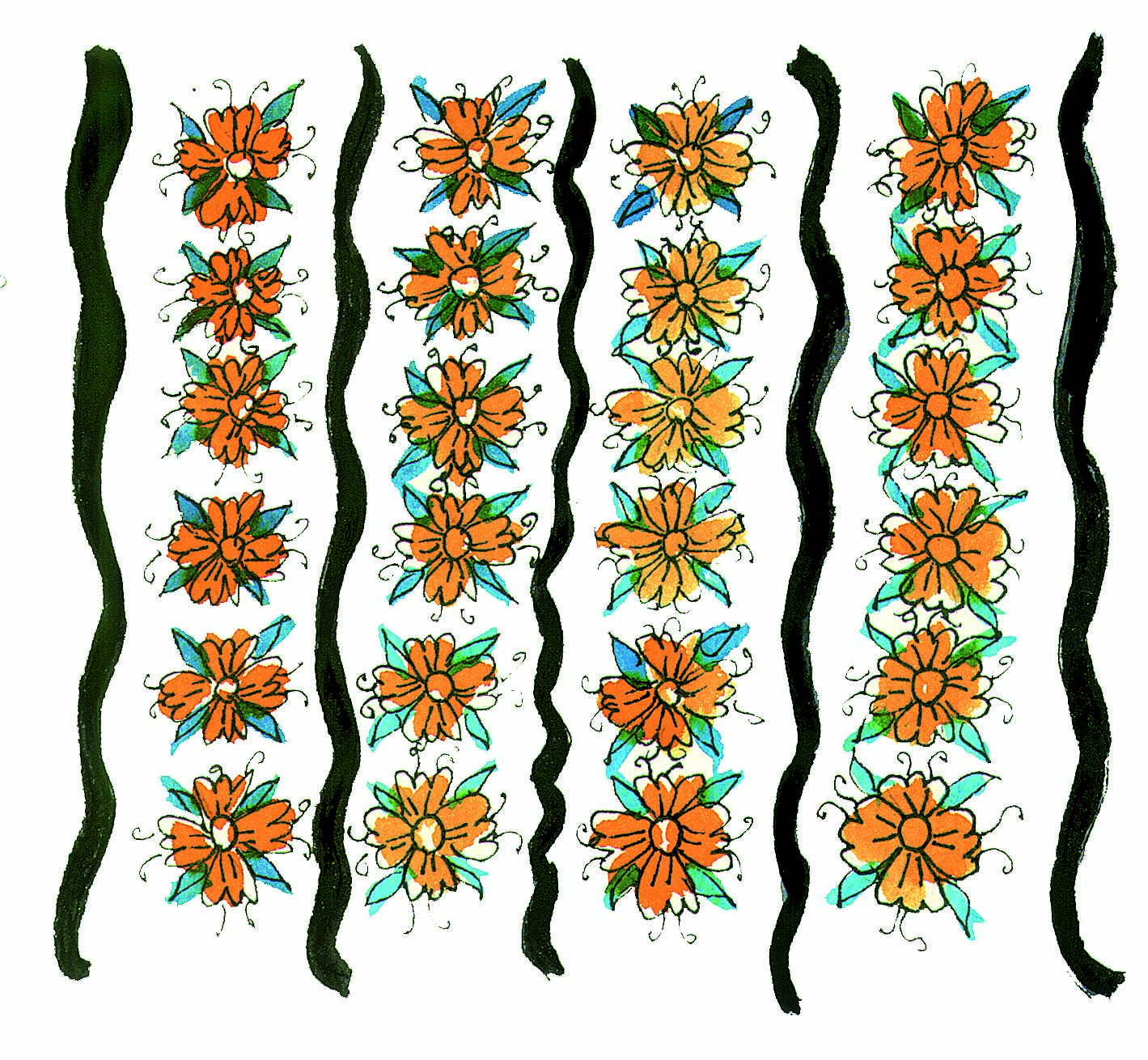 Flowers in a flower bed.