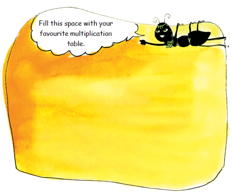 Space to write multiplication table.