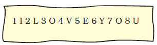 A Secret message,  "1I2L3O4V5E6Y7O8U"