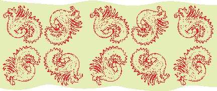 A design made with blocks.