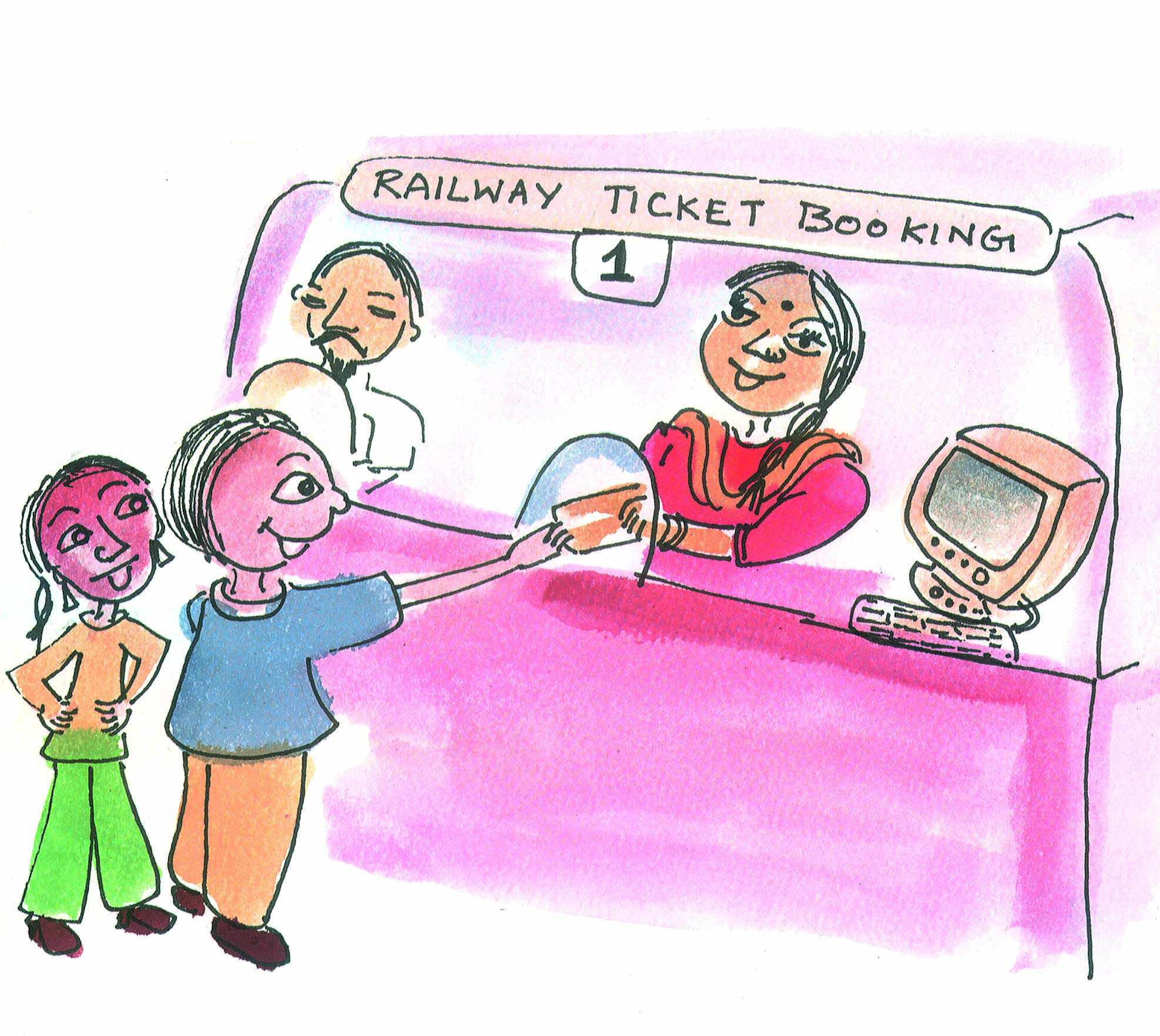 A railway ticket counter.