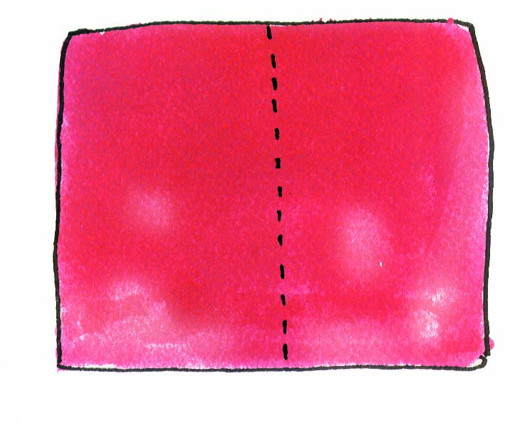 Front side of the folded sheet.