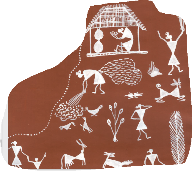 महाराष्ट्र की वरली शैली का एक चित्र। 