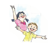 लड़का और लड़की हंस रहे हैं। 