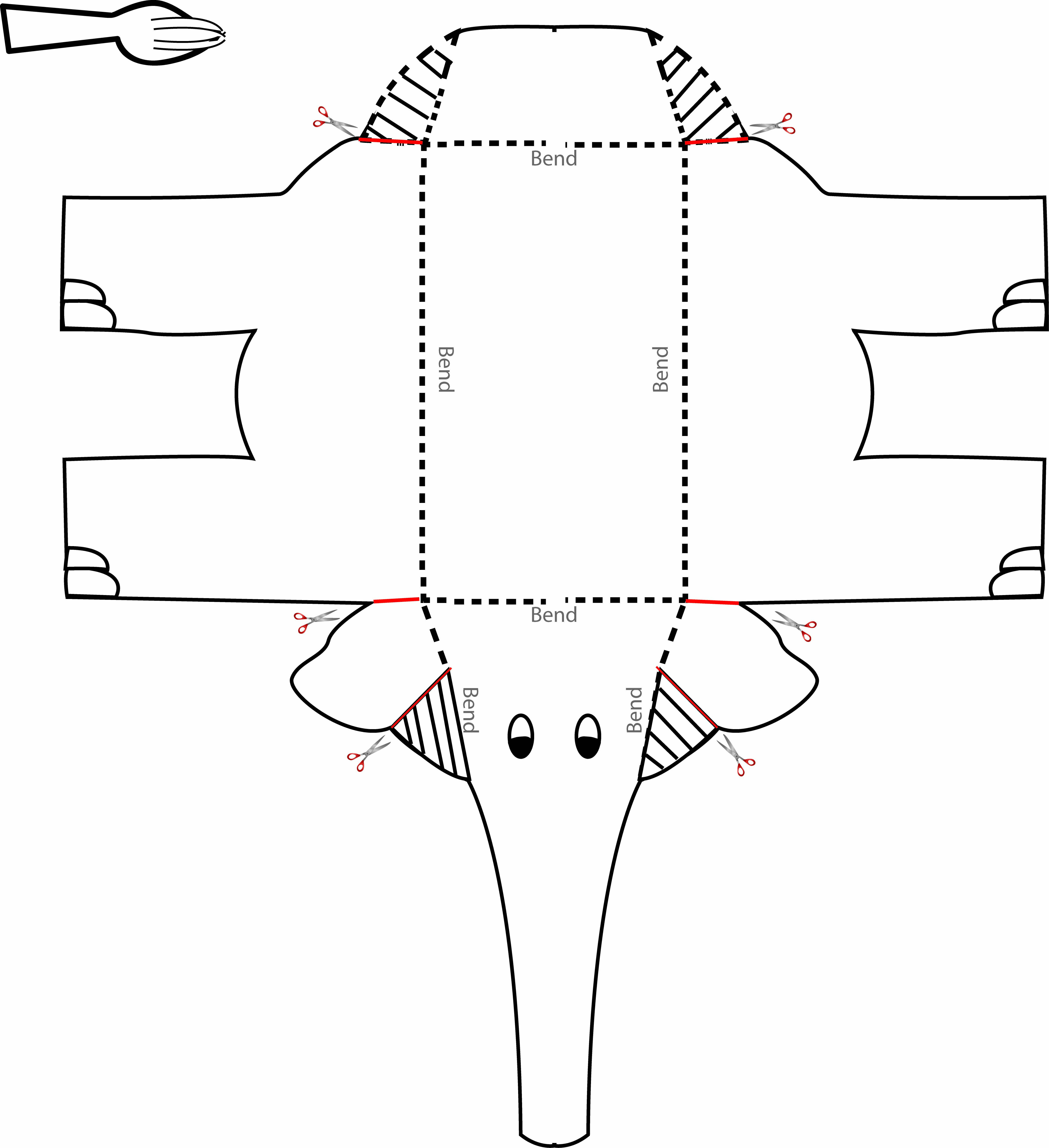 Steps to make elephant with a paper. 
