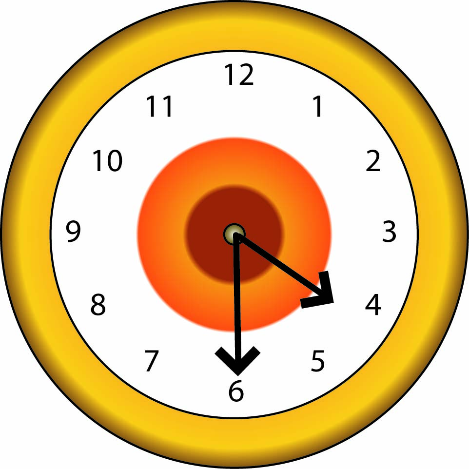 A clock showing 4:30pm 