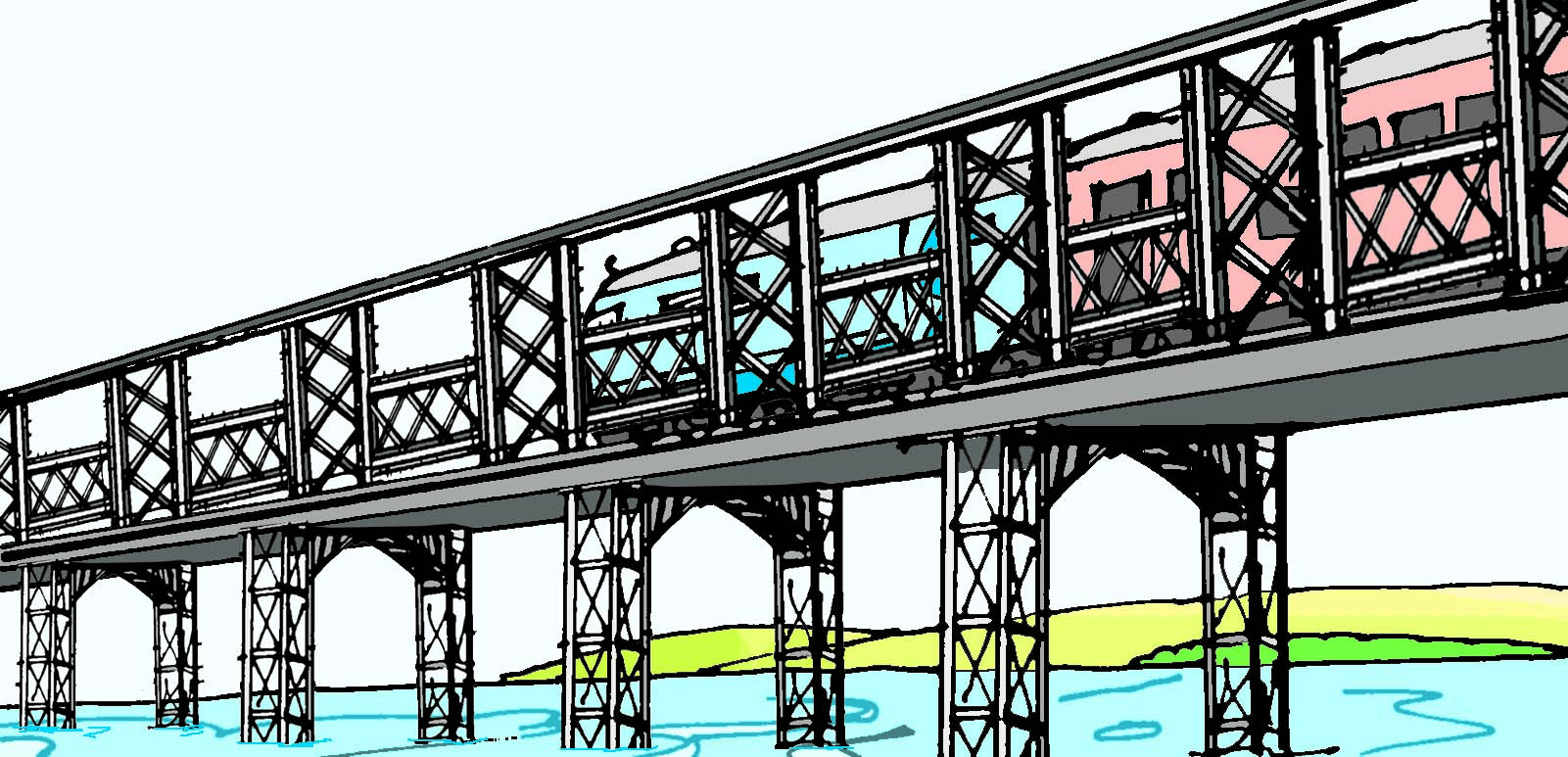 A bridge for railway crossing.