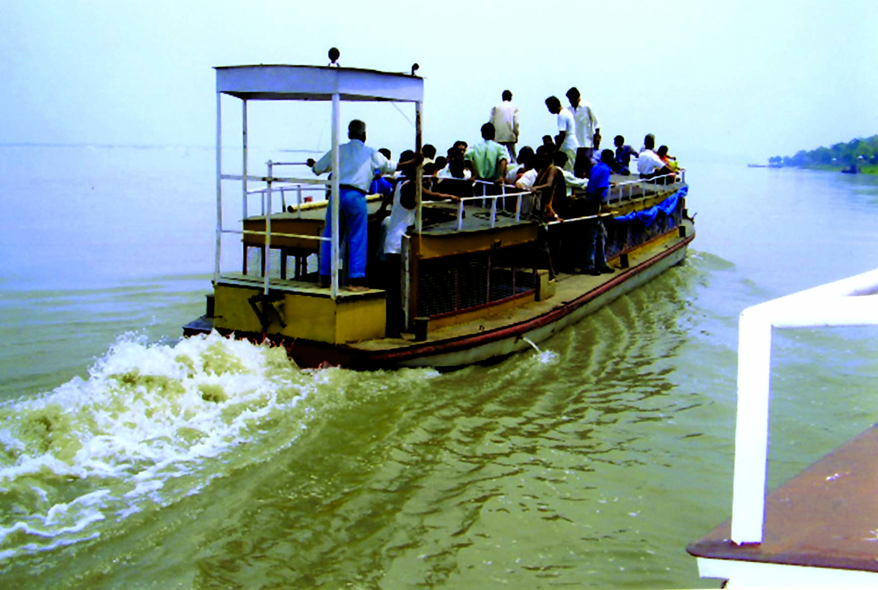 People travelling through boat. 
